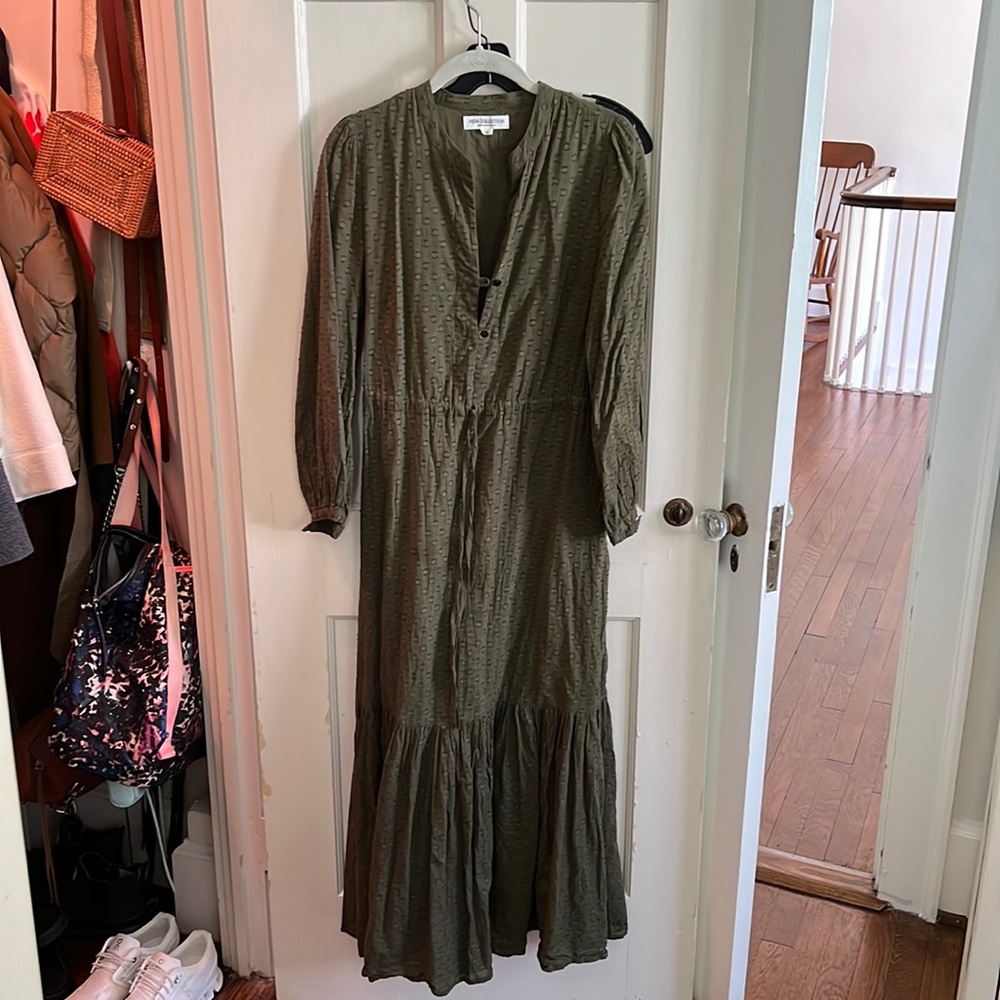 Emerson Fry India Collection green maxi cinched dress